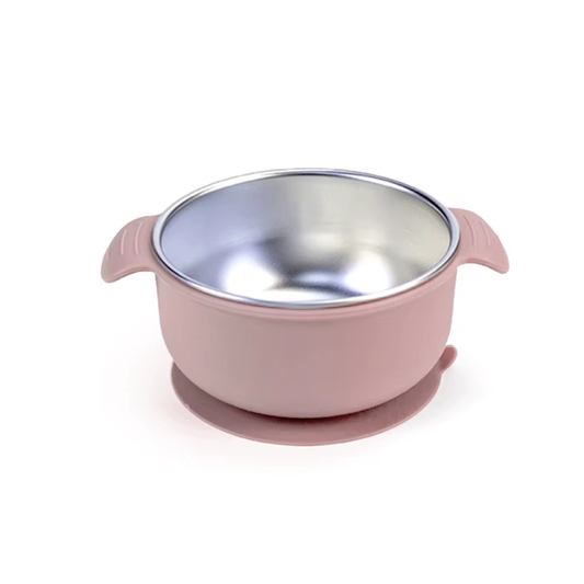 Bowl de acero inoxidable con divisiones y succión de silicona