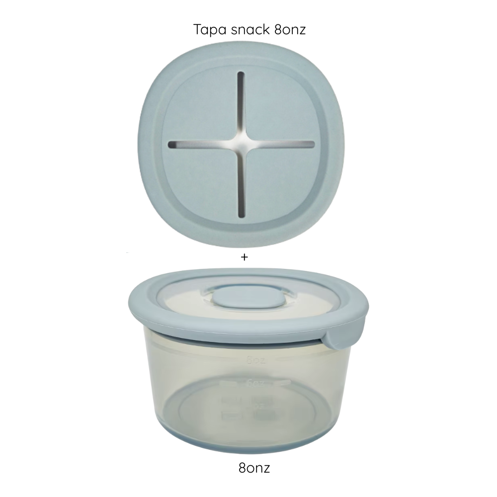 Contenedor 8onz + tapa snack anti-caída