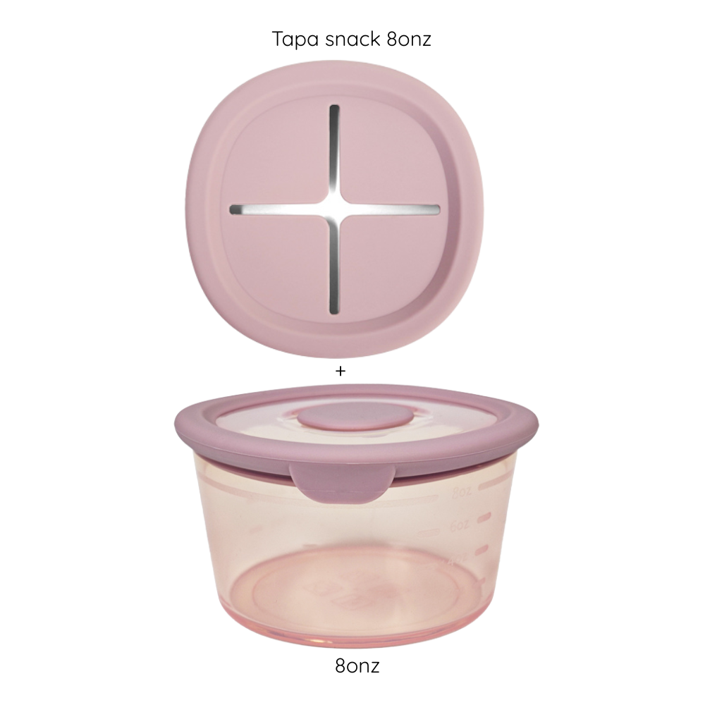 Contenedor 8onz + tapa snack anti-caída