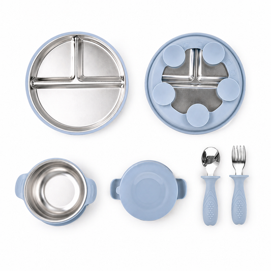 Set de alimentación de acero inoxidable+silicona