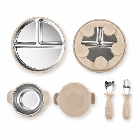 Set de alimentación de acero inoxidable+silicona