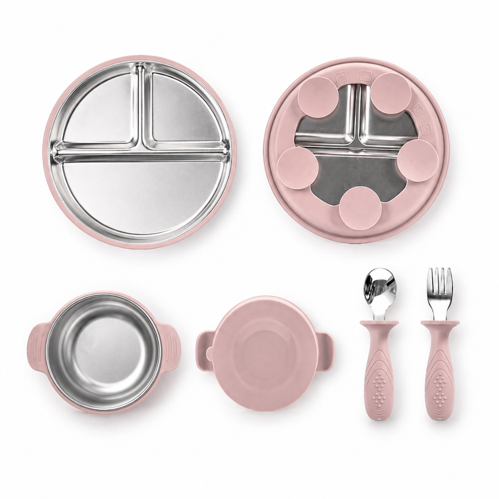 Set de alimentación de acero inoxidable+silicona