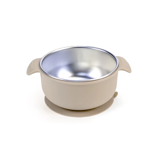 Bowl de acero inoxidable con divisiones y succión de silicona