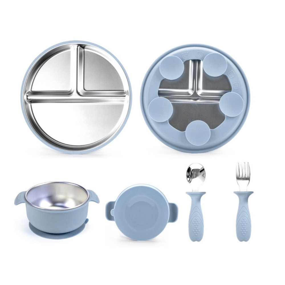 Set de alimentación de acero inoxidable+silicona