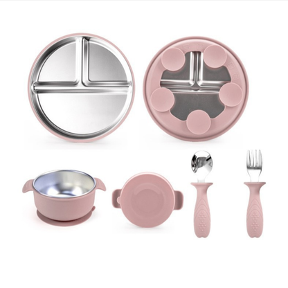 Set de alimentación de acero inoxidable+silicona