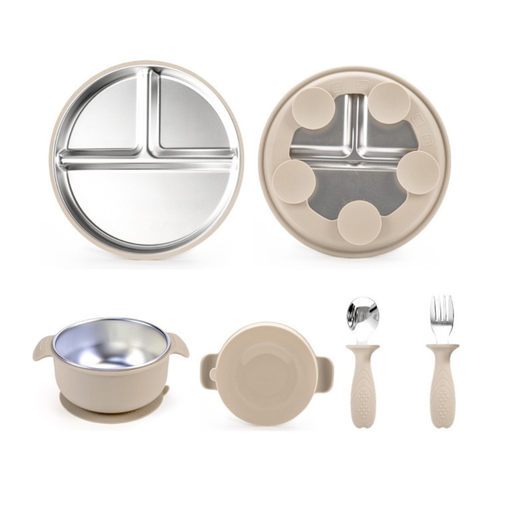 Set de alimentación de acero inoxidable+silicona