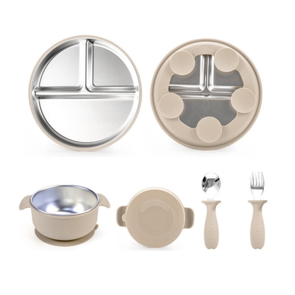 Set de alimentación de acero inoxidable+silicona
