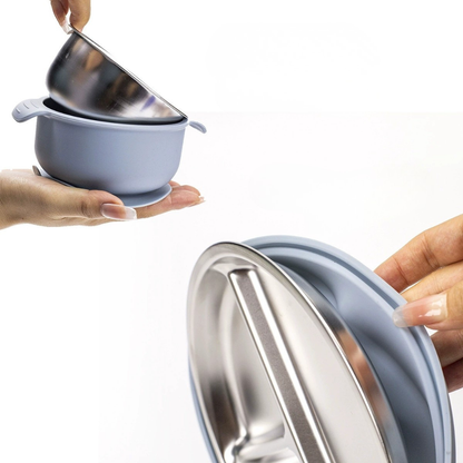 Set de alimentación de acero inoxidable+silicona