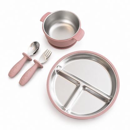 Bundle Hora de Comer · Inox + Silicona · x4