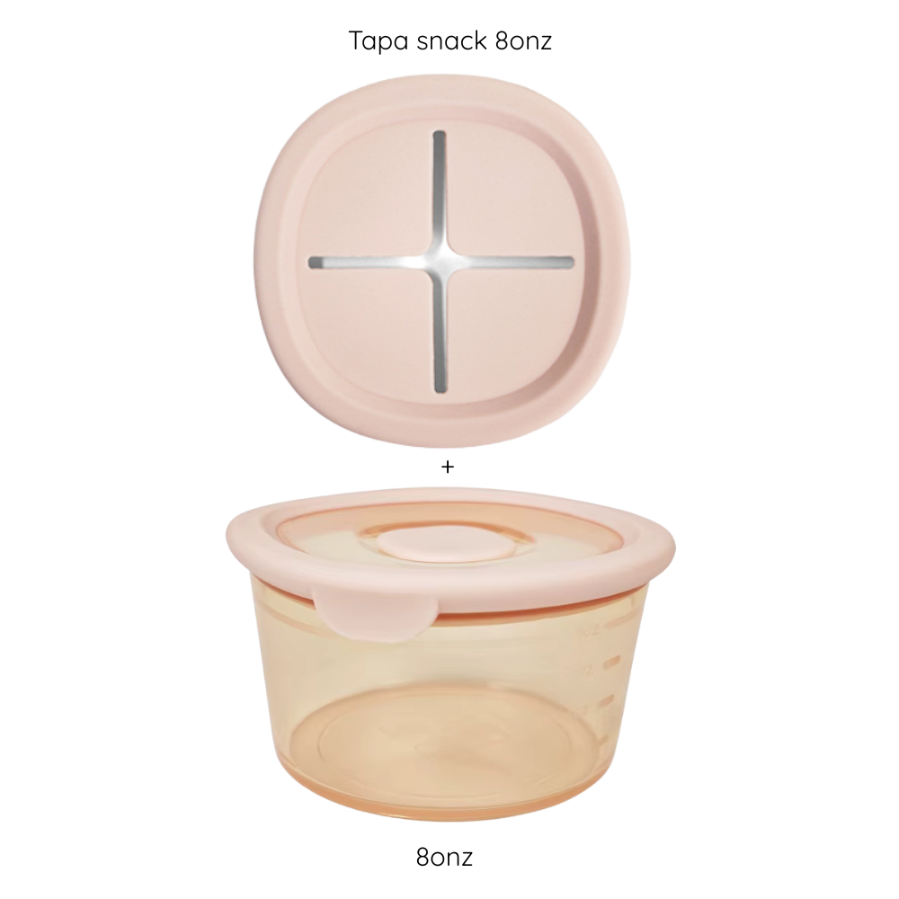 Contenedor 8onz + tapa snack anti-caída
