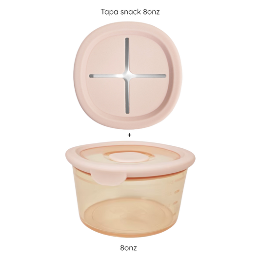 Contenedor 8onz + tapa snack anti-caída