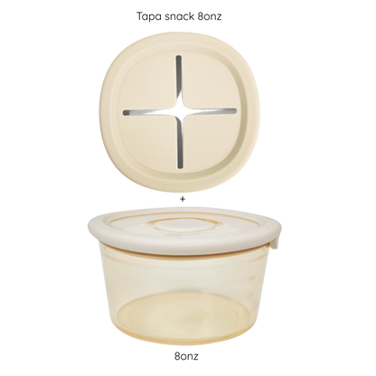 Contenedor 8onz + tapa snack anti-caída