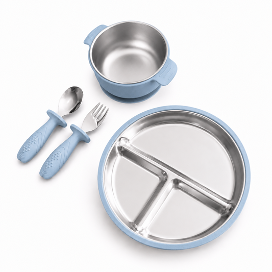 Bundle Hora de Comer · Inox + Silicona · x4