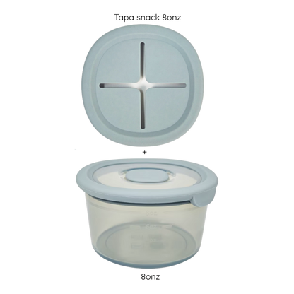 Contenedor 8onz + tapa snack anti-caída