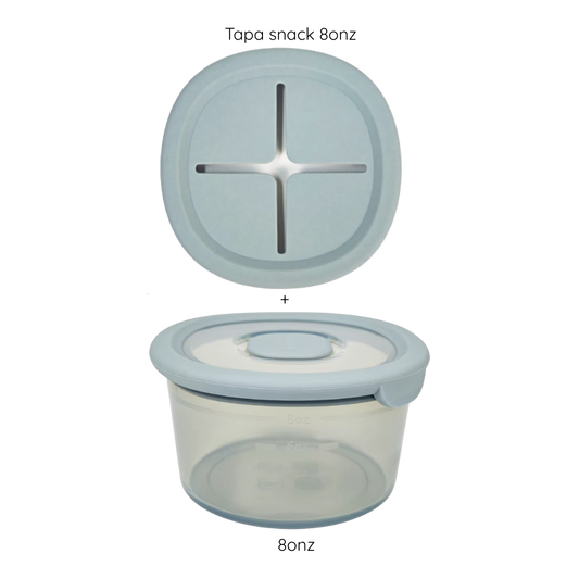 Contenedor 8onz + tapa snack anti-caída