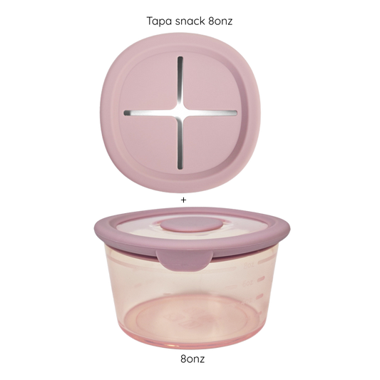 Contenedor 8onz + tapa snack anti-caída