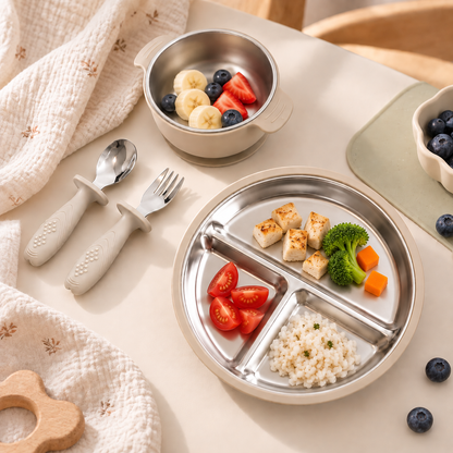Bundle Hora de Comer · Inox + Silicona · x4