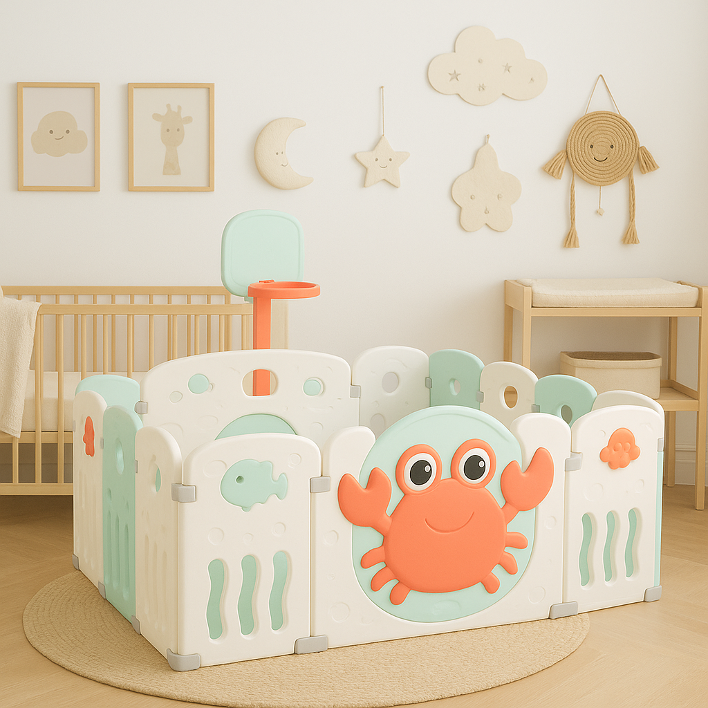 Corral Ocean 14 paneles - Mint & White