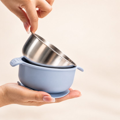 Bowl con succión · Inox + Silicona