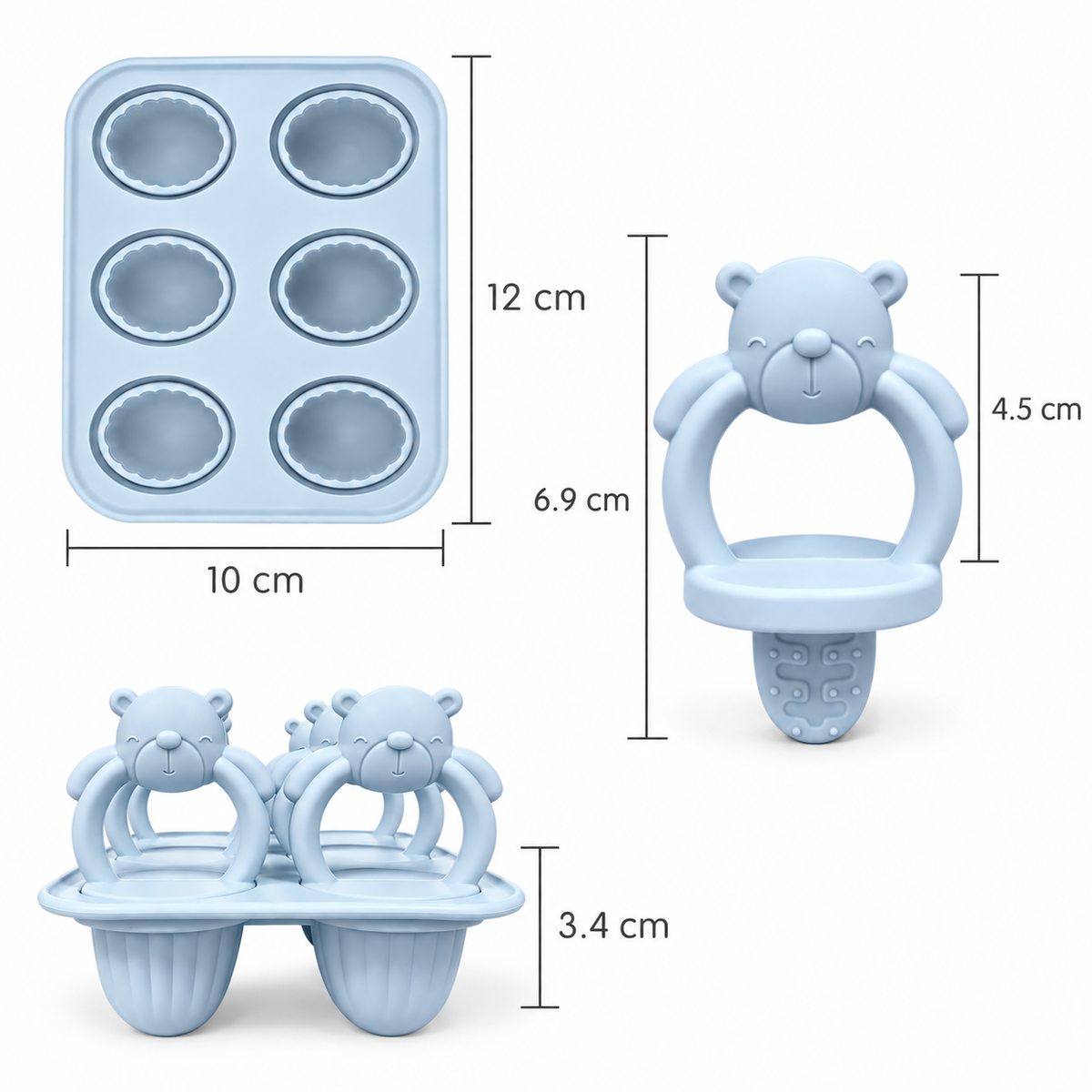 Molde mini helados Bear (20ml c/u) · x6