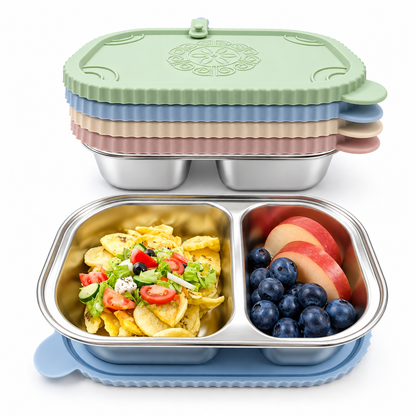 Lunch box 3-section (500ml) · Inox + Silicona