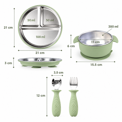 Bundle Hora de Comer · Inox + Silicona · x4