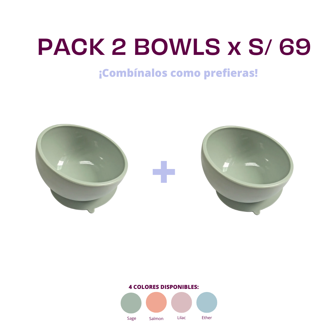 Pack 2 bowls con succión