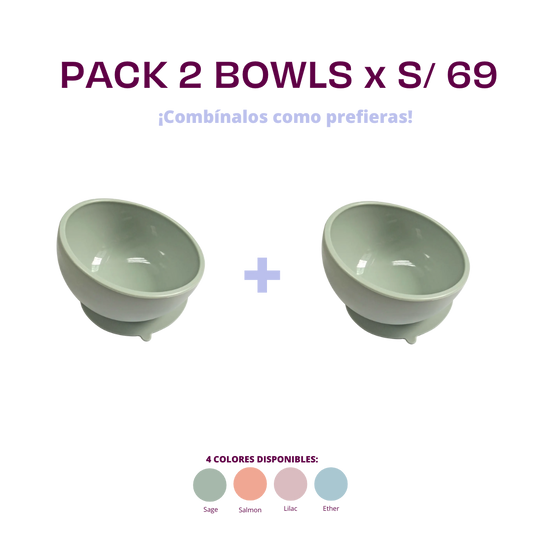 Pack 2 bowls con succión