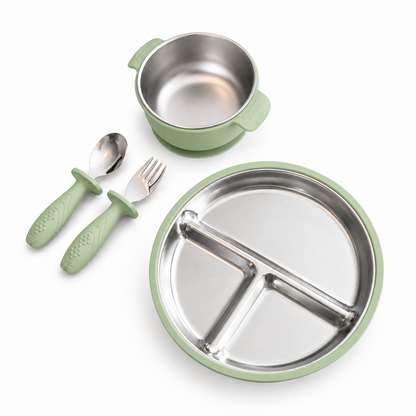 Bundle Hora de Comer · Inox + Silicona · x4