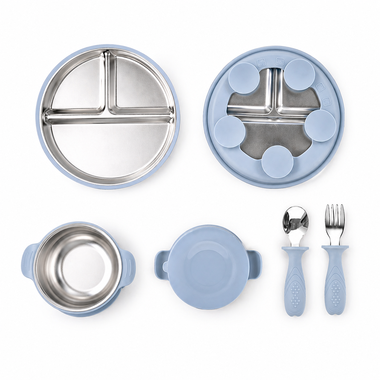 Set de alimentación de acero inoxidable+silicona